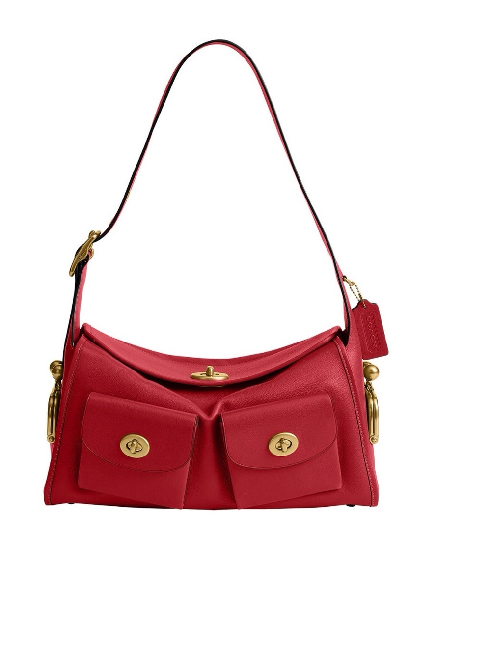 Coach Turnlock Haversack Bag (brass/scarlet)